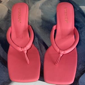 Coral/Pink Sandal High Heel Shoe Size 7.5 Women